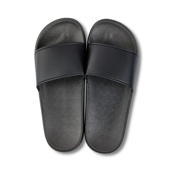 Badelatschen zum Bedrucken in Rot/Weiß – Seitenansicht
