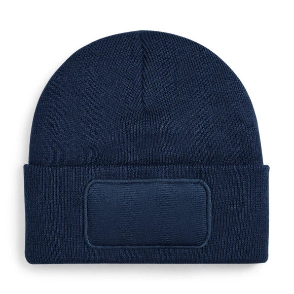 Beechfield Beanie Mütze - Kinder S445BR in Heather Grey – Detailansicht Patch