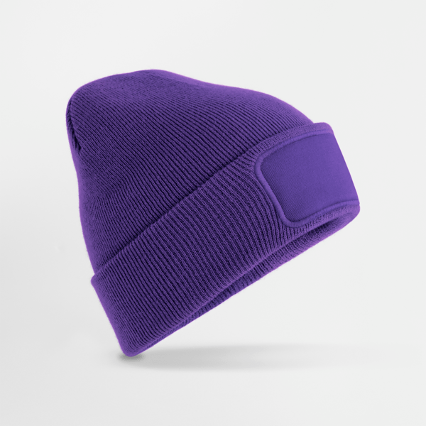 Beanie Mütze B445 in French Navy – Seitenansicht mit Cuffed Design