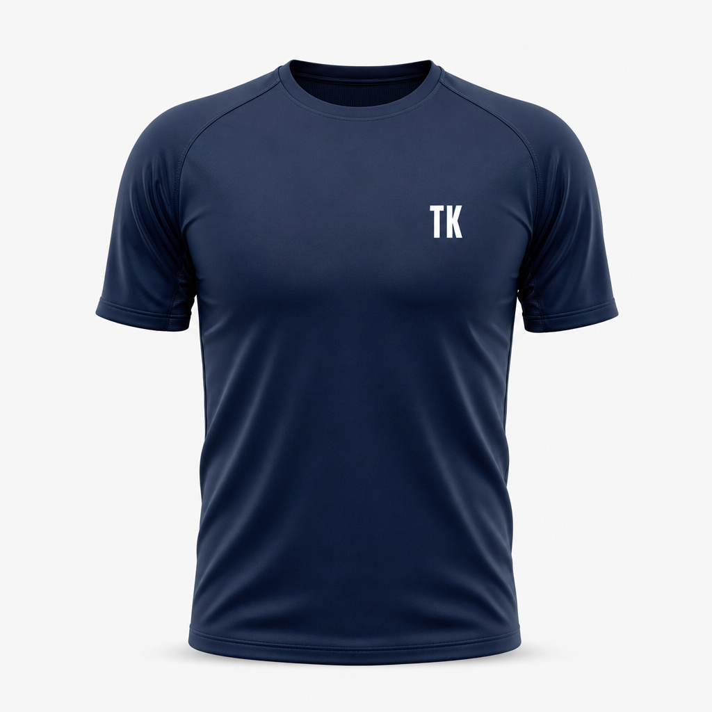 Trikot-Vorderseite mit Initialen als DTF-Transfer auf der Brust
